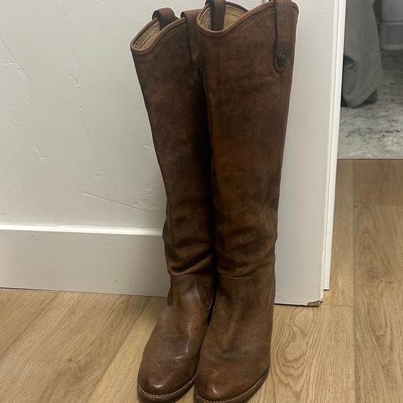 Brown Jackie Button Frye Boots - Picture 5 of 5